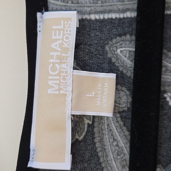 Michael Kors Elegant Black and Green Paisley Dress size large - Picture 2 of 8